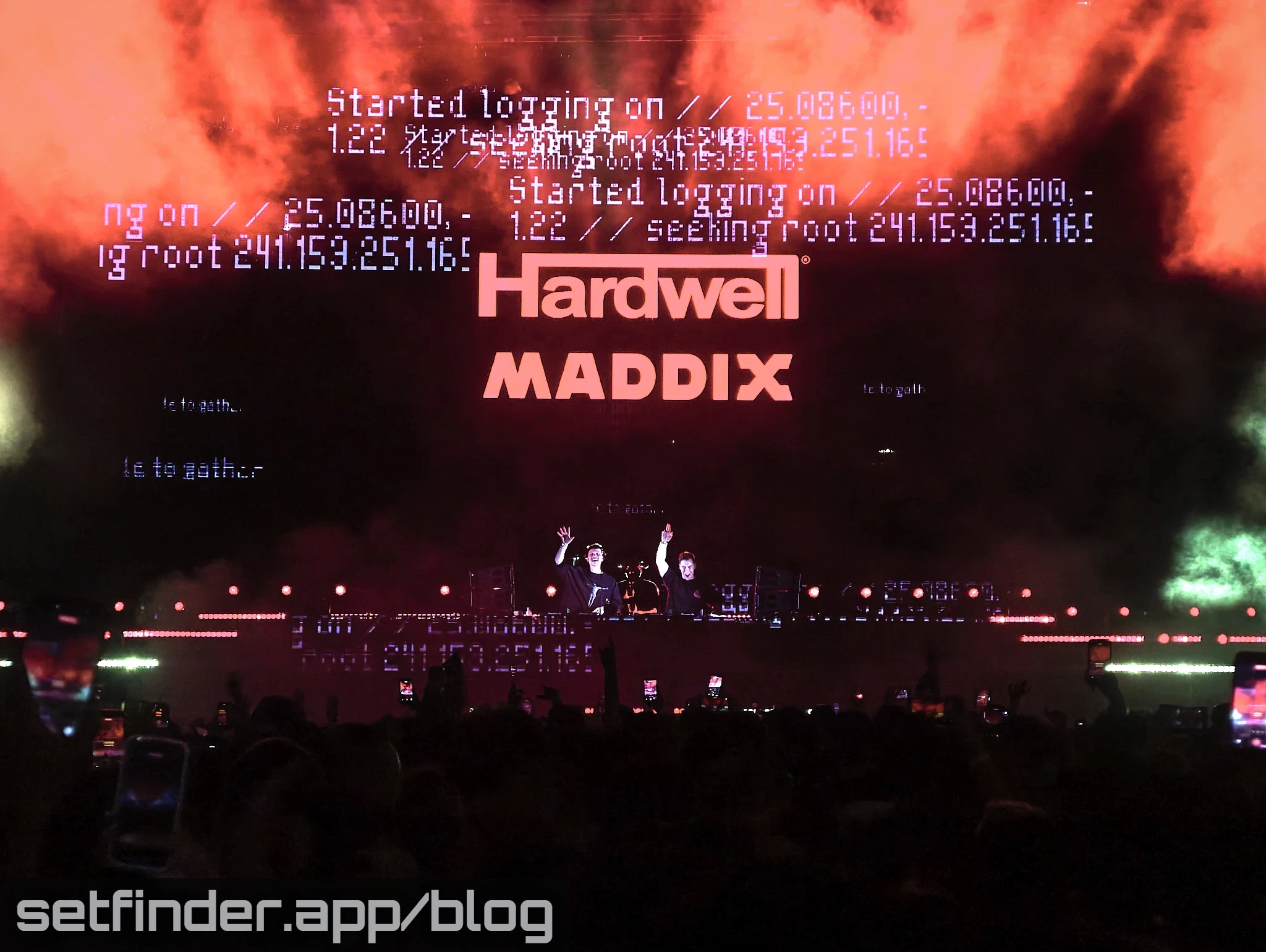 Hardwell B2B Maddix, MORTEN, Marie Vaunt, and the EDC Week crowd at Downtown Las Vegas Events Center, photo 33 of 42.